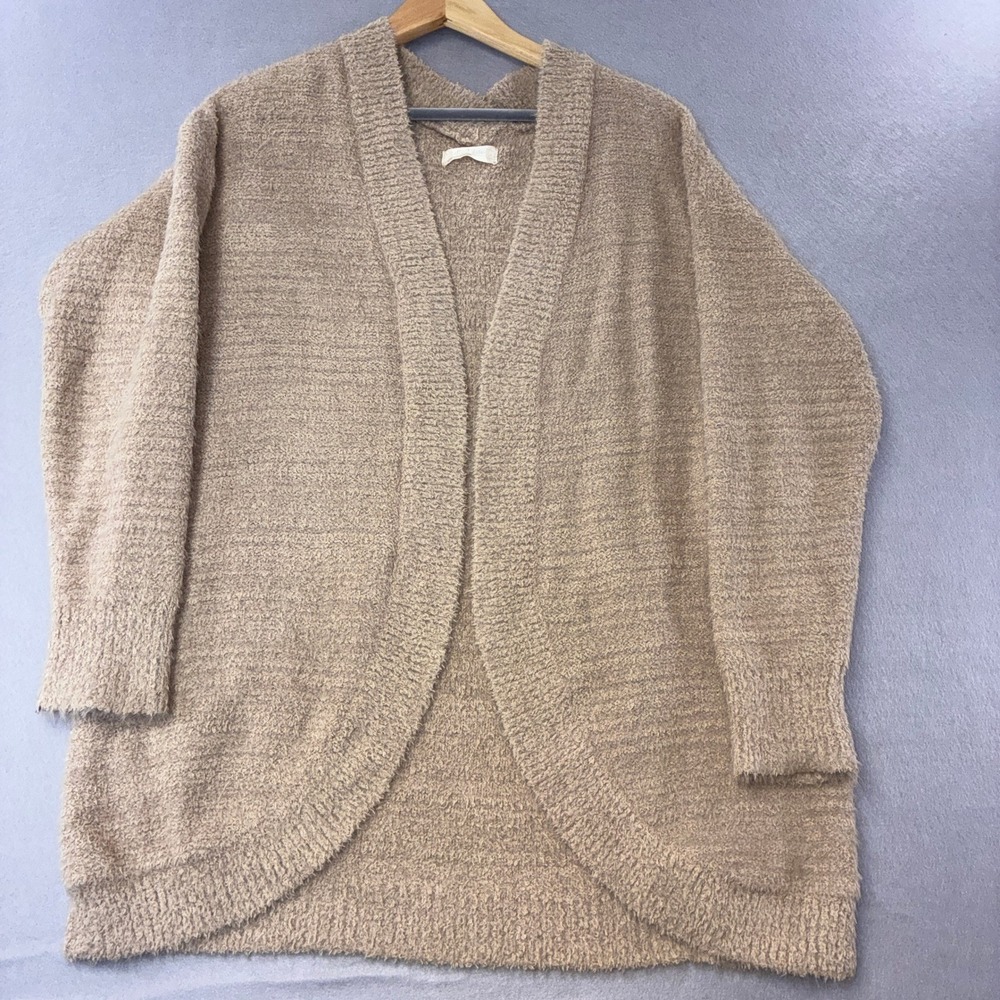 Altar'd State‎ Cardigan Womens XS Tan Excellent Fuzzy Popcorn Knit Open Front